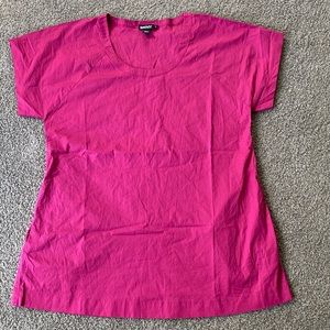 DKNY pink scoop neck scrub top
